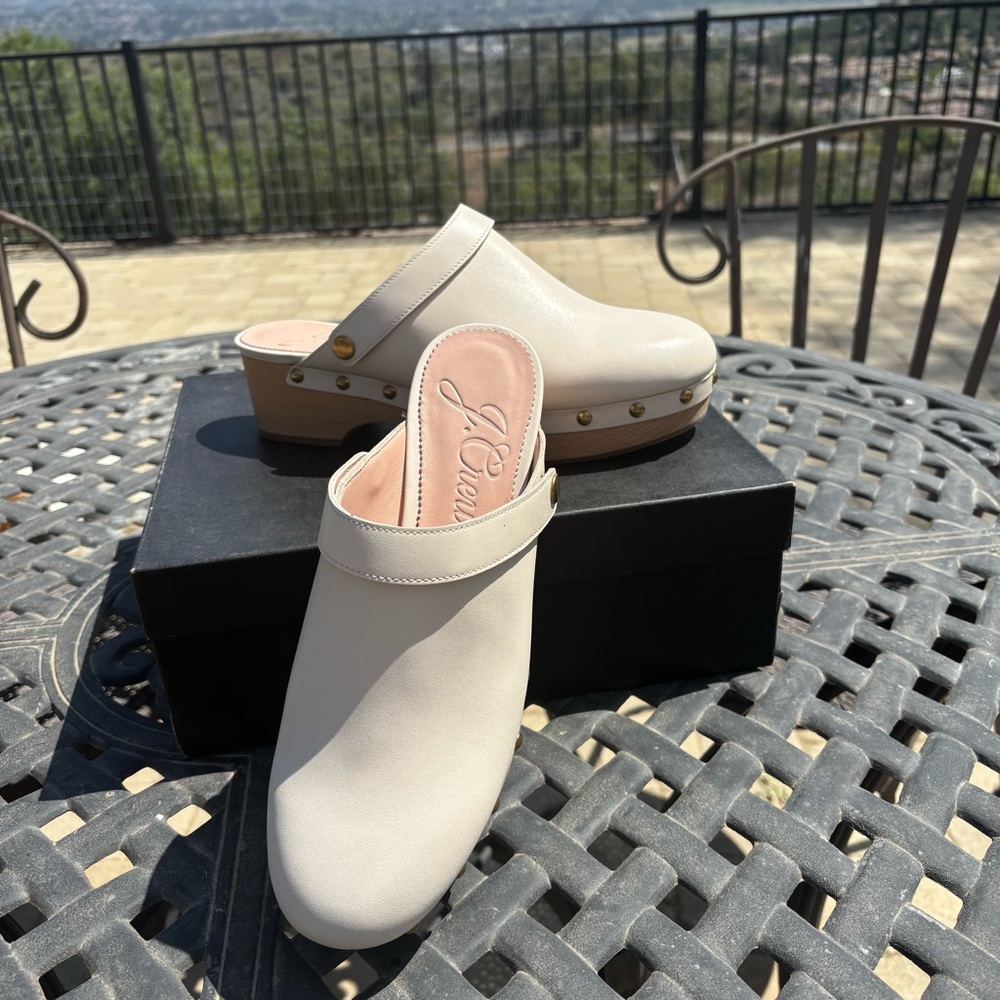 J. Crew Grace Ivory Leather Convertible Clog 8.5 NWT